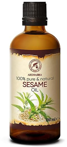 Sesamöl 100ml - Sesamum Indicum - Mexiko - Natürliches und Reines Öl - Kaltgepresst und Raffiniert - für Schönheit - Körper - Kosmetik - Haare - Massage Sesam Öl