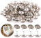 Keadic 100Pcs 1 (25mm) Antique Upholstery Tacks Furniture Nails Pins Assortment Kit for Upholstered Furniture Cork Board or DIY Projects - Silver