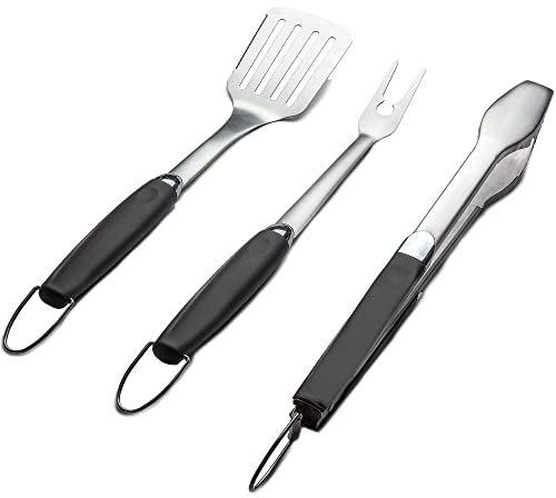 Simplistex Lot de 4 Outils pour Barbecue d'extérieur 4 Piece Set Acier Inoxydable