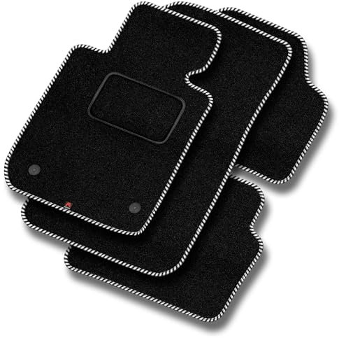 MOTOS Standard Velours-Fußmatten passend für Citroen C2 2003-2009 Hintere Sitzreihe 2-teilig - Standard, Gewebt, Weiß fußmatten auto - Erleben Sie neuen Fahrkomfort mit einem Automatten Satz für Ihr A