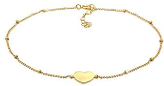 Elli Bracelet de Cheville de Cheville Coeur Réglable Bracelet de cheville Femme - (925/1000) Argent