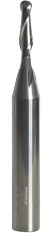 Jiiolioa SQ2111 1/4 Shank 2 Flute Ball Nose Spiral CNC Router Bits Solid Carbide End Mill 1/8 Dia 1/4 Shank