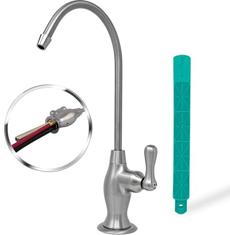 Metpure Umkehrosmose Trinkwasser Air Gap RO Wasserhahn Filtersystem Wasserspender Auslauf (gebürstetes Nickel) mit Trinkwasser Wasserhahn Schlüssel RO-FW148