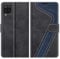 MOBESV Hülle für Samsung Galaxy A12 Handyhülle, Lederhülle mit Kartenfach, Klapphülle mit Ständer, Flip Case Handytasche Schutzhülle, Modisch Schwarz