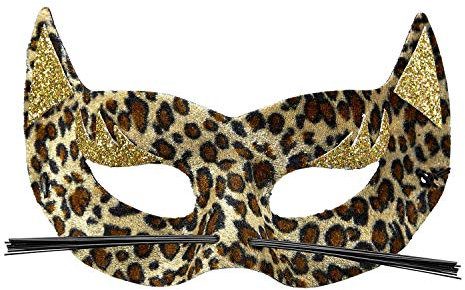 Attraktive Augenmaske im Leo-Print/Beige-Braun/Reizvolles Accessoire zum Tierkostüm Raubkatze/EIN Highlight zu Fasching & Mottoparty