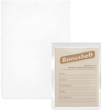Ausweishülle und Schutzhülle für DIN A7 105 x 74 mm [10 Stück] Ausweishülle Hülle aus Weichplastik transparent geeignet für Dokumente Führerschein alt Bonusheft Sozialversicherungsausweis
