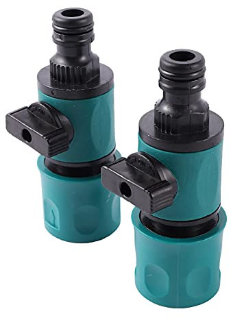 FULAIERGD 2 PCs 16mm Garden Hose Quick Connector Water Pipe Fittings with Valve (16mm)