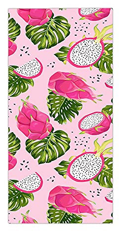 PEIHUODAN Strandtuch Damen Kinder Mädchen Teenager Ttropisch Obst Eiscreme Motiv Groß XL XXL Microfaser Strandtücher Bunt Muster Handtuch Badetuch Surfen Stranddecke Kuscheldecke (Rose,100 x 200 cm)