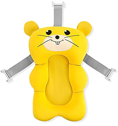SONARIN Coussin de Baignoire pour Bébé,Siège de Bain pour Nouveau-Né Nourisson Baignoire Coussin Tapis de Baignoire Antidérapant pour Bébé Support de Siège de Bain pour Bébé Confortable(Jaune)
