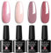 Croitout UV Nagellack Set, Gel Nagellack Shellac Set, Mehrfarbig Ablösbarer Gel Gellack Nagelgel Farben Farbgel Lack, Gel Nail Polish Kit 4 x 7.3ml