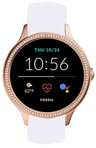 onetuo Compatible for Fossil Women Gen 5E Band, Sport Silicone Replacement Strap Compatible for Fossil Women's Gen 5E 42mm Smartwatch (White)