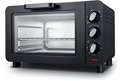 PanHuiWen Horno Tostador Air Fryer, Mini Horno De Convección De 15 L, Horno Tostador Grande De 1200 W, Cocina De Aire Múltiple, Horno Asador, Control De Perilla De Horno Eléctrico Sin Aceite,Black