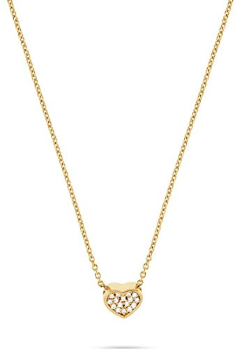 JETTE Damen-Kette 925er Silber 16 Zirkonia One Size, Gelbgold 32020318