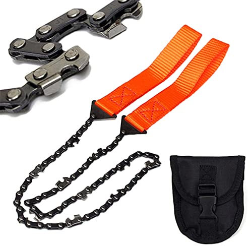 NEUSOP Sega a Catena Manual Portatile Sega a Catena a Mano Acciaio al Carbonio Pieghevole Seghe Lunghezza 65 cm per attività All'aperto Campeggio 11 Denti in Acciaio Pocket Saw