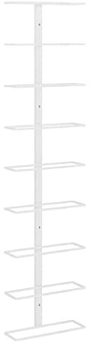 vidaXL Casier à Vin Mural pour 9 Bouteilles Casier à Bouteilles Porte-Bouteille Étagère à Vin Stockage Rangement Maison Intérieur Blanc Fer