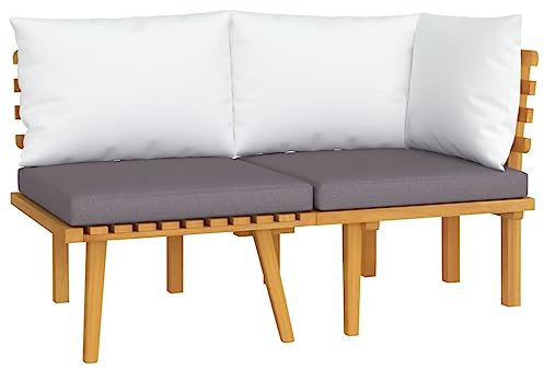 vidaXL 2-tlg. Garten-Lounge-Set mit Kissen Massivholz Akazie