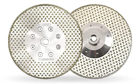 Disque Diamant Carrelage - BGTEC 180mm Disque à tronçonne pour le granit, le marbre, la céramique et la porcelaine avec l'arbre M14, Double face, 2 pièces