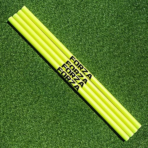 FORZA Hurdle/Agility Poles & Clips - Speed & Agility Training Poles (Poles Only, Yellow, 25mm)