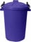 M1SS Purple 50L Litre Large Heavy-Duty Weather Resistant and Food Grade Plastic Dustbin Trash Can Garbage Bin With 2 Clip Locking Lid for Indoor Outdoor Storage Container of Animal Feed