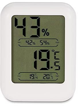 Digital Indoor Thermometer Hygrometer with Max/Min Records, Magnetic Back & Stand – Room Thermometer for Baby Nursery, Home, Greenhouse, Humidity Meter (-10°C~50°C / 14°F~122°F)