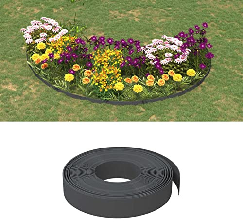 Tidyard Rasenkante Rasenkante Beeteinfassung Beetumrandung Gartenpalisade Rasenbegrenzung Mähkante Palisade Umzäunung für Obstgärten Beete Wege Grau 10 m 10 cm Polyethylen