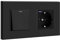BSEED Interruptor de luz con Enchufe,Enchufe USB C,carga rápida 20 W,Interruptor de botón de 1 Gang 1 Vía con Enchufe Schuko Empotrado,Interruptor de pared con enchufe USB/tipo C con marco de PC,Negro