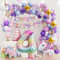 yosiio Einhorn Geburtstagsdeko 4 Jahre Mädchen, Einhorn Kindergeburtstag Set, Einhorn Geburtstag Girlande, Einhorn Ballon, Folienballon 4 für Deko Kindergeburtstag Mädchen, 4 Geburtstag Mädchen