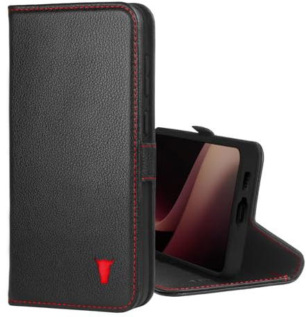 TORRO Hülle kompatibel mit Samsung Galaxy S24+ Plus 5G – Premium Leder Hülle mit Standfunktion und Kartenfächern (Schwarz)