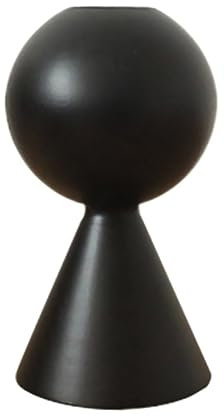 FUNOMOCYA 1 x Kerzenhalter aus Massivholz, konische Kerzen, Kegelhalter, Kerzenhalter, schwarzer Kerzenständer, Fotoständer für Bilder, Tischdekoration, modernes Buche, , konisch