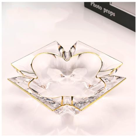 Grande Cendre De Cendrier En Verre En Vitre Grand Porte-frêne En Verre À Cristal Carré À L'intérieur Du Porte-cendre À Cigarette, Plateau De Cendres Fumeurs De Burea A