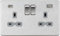 13A 2G SP Switched Socket with Dual USB A+C (5V DC 4.0A shared) - Brushed Chrome with Grey Insert