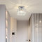 Moderne Kristall Deckenleuchte, E27 Mini Deckenlampe, Silber Quadratischer Kronleuchter, für Flur Wohnzimmer Schlafzimmer Küche Eingang Lampe (Silber)