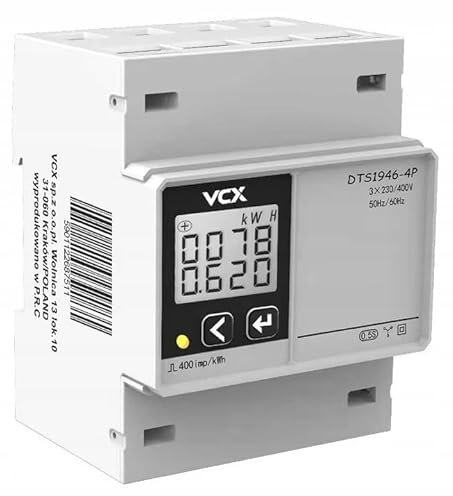 VCX 3P Zweirichtungszähler | MODBUS RS485 | Fernablesung | 5(100) A | Hochpräzise Messungen | IP54 Frontgehäuse | IP20 Rückgehäuse
