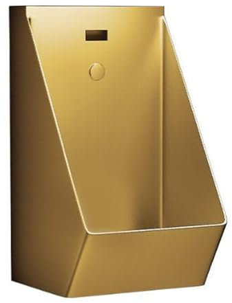 LMYYDES Wall Mount Waterless Urinal for Men, Outdoor Plastic Adult Children Urinals, Bathroom Toilet Garage Urinal, Backyard Wall Urine Diverter,52x30x7cm,Gold