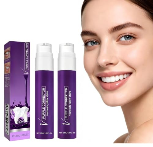 Mikabila (F, 02)50ml*2pcs Pasta De Dientes Morada Blanqueadora,Purple Toothpaste,Pasta de Dientes Morada Blanqueadora para Eliminar las Manchas de los Dientes y Blanquear los Dientes