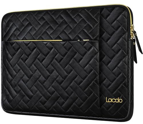 Lacdo 14 inch Laptop Sleeve Case Bag for ASUS Lenovo HP Acer Dell Samsung Chromebook 14, ASUS Vivobook/Zenbook 14, Lenovo IdeaPad/ThinkPad 14, Dell Inspiron 14, Acer Spin 3/Swift 14, Elegant Black