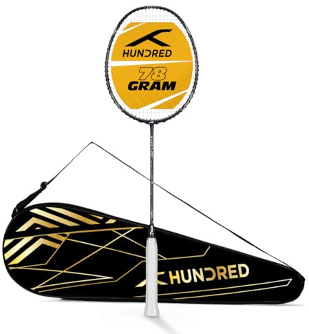 HUNDRED Glory Limited Edition Strung Badminton Racket | Unisex | Material: Carbon Fibre | with Full Racket Cover