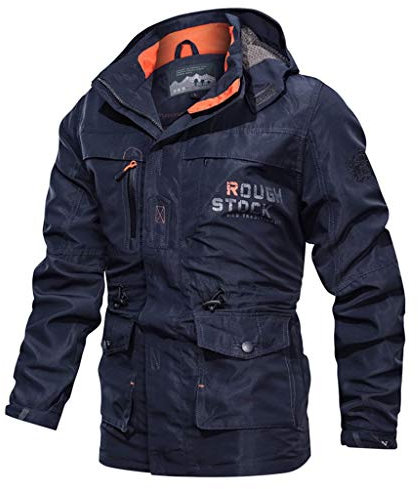 SRZYMJ Jacke Herren Frühling Jeansjacke Herren Braun Atmungsaktiv Regenjacke Mtb Regenjacke Herren Sweatshirt Herren Reißverschluss Jeansjacke Herren Braun Blau Tshirt Herren Einfarbig XL