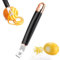 Channel Knife Peeler, Stainless Steel 2 in 1 Lemon Peeler Orange Zester with Hanging Loop Rose Gold Sharp Cocktail Garnish Citrus Zester Fruit Zester Tool for Home Kitchen Bar Restaurant