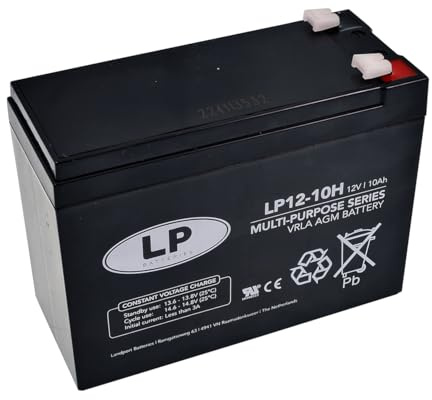 LANDPORT Batterie AGM LP12-10H T2 12V 10Ah, kompatibel mit Roller, Motorrad