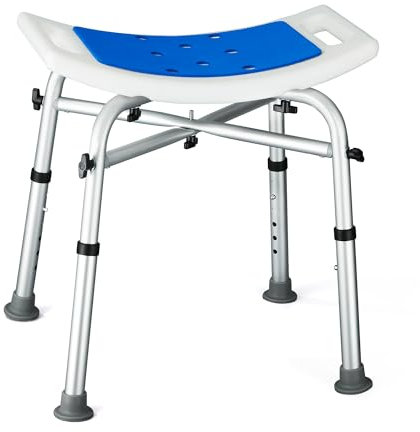 Modundry Sgabello Bagno, Sgabello per Doccia da Bagno Altezza Regolabile a 6 Livelli, Sedile da Doccia per Anziani Disabili, Sedia da Bagno Antiscivolo, portata fino a 180 kg
