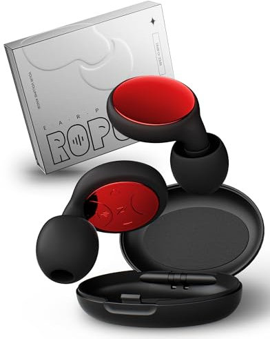 Tapones para los oídos de concierto, 18 dB y 33 dB de reducción de ruido, protección auditiva de alta fidelidad para músicos, DJ, festivales, vida nocturna (rojo)