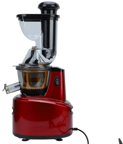 Exprimidor eléctrico de masticación lenta de 500 W rojo, bajo ruido, exprimidor rico en nutrientes con la separación eficiente del jugo y el diseño grande automático del calibre para la fruta,