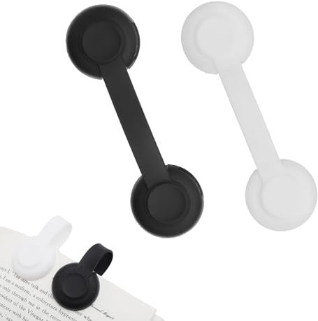 2pcs Magnetic Bookmarks, Silicone Super Strong Magnetic Bookmarks Magnet Bookmark for Reading Book Marker Book Mark Page Clips Perfect Gifts for Book Readers Teacher Students(Black, White)
