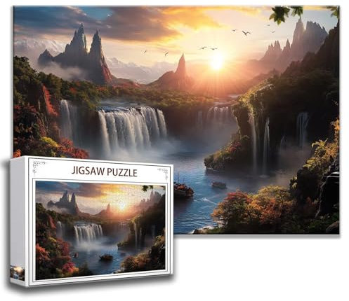 Landschaft Puzzle 120 Teile Kinder, Jigsaw Puzzle Fallen Puzzle Erwachsene, Junge, Mädchen, Geschicklichkeitsspiel für Die Ganze Familie, Klassische Holzpuzzle für Wand Zimmer Deko Wohnzimmer R-9