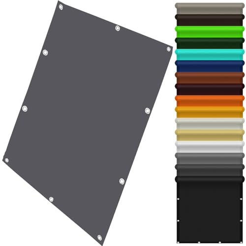 Sonnensegel Wasserdicht mit Ösen 120 x 300 cm Seitenmarkise Schattierungsnetz UV Schutz Hitzeschutz mit Befestigungsseilen für Balkon Terrasse Garten, Dunkelgrau