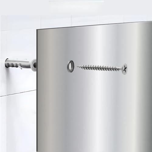 Ooivie Stainless Steel Splashback – Brushed finish - Splashback for Kitchen – cooker splashback – kitchen splashback – multiple sized kitchen splashbacks for walls (With holes, 600mm x 850mm)