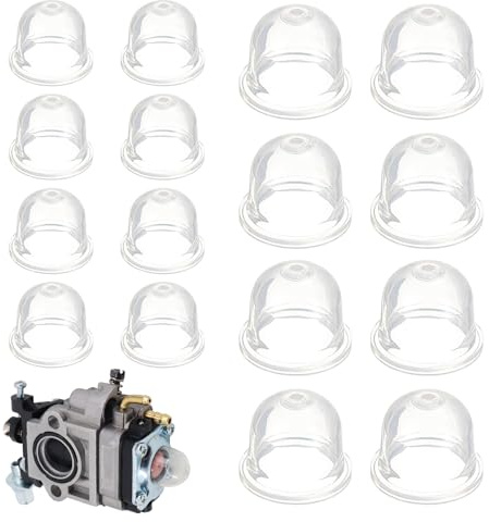 WestCH 16 Pcs Cebádor Desbrozadora,Carburador Primer Bombilla,19mm y 22 mm | Recambios de Cebador de Gasolina,Transparente Bomba De Cebadora Para Recortadora CortacéSped Desbrozadora Sierra De Gasolina