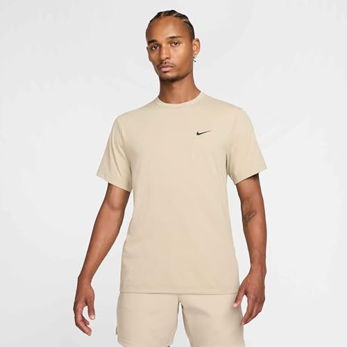 Nike Hyverse Vielseitiges Nike Dri-Fit Uv Kurzarm-Oberteil Für Herren, Desert Khaki/Black, DV9839-251, S