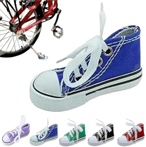 Personalisierte Motorrad-Fußstütze, kleiner Schuh, Motorrad-Seitenständer, Ständer-Verlängerungspad, 1 x Motorradständer, niedlicher Mini-Leinen-Schuhe, Seitenständer, Motorradzubehör (blau)